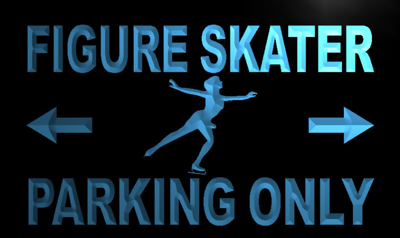 Figure Skater Parking Only Neon Light Sign